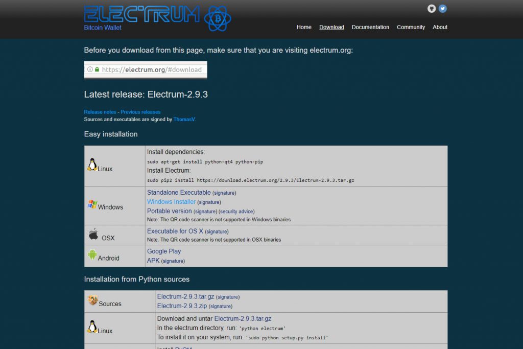 Download the Electrum Wallet software (Image: Bitcoin Investors UK)