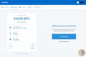 Coinbase Authorize Transaction (Image: Bitcoin Investors UK)