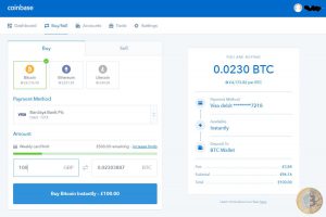 Coinbase Buy/Sell (Image: Bitcoin Investors UK)