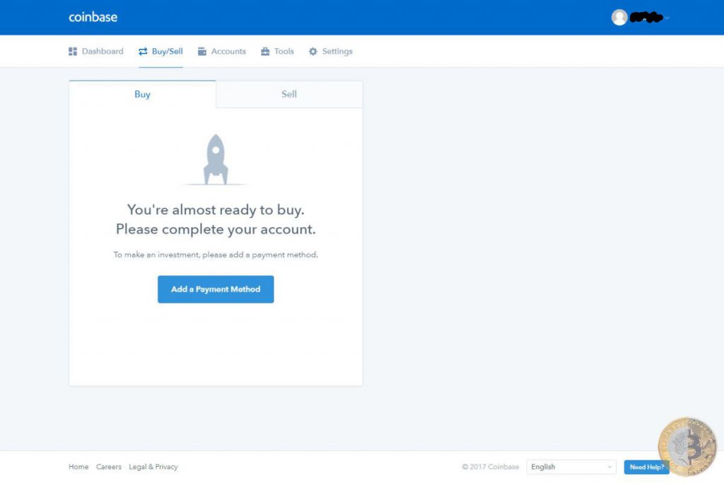 Coinbase: Add a Payment Method (Image: Bitcoin Investors UK)