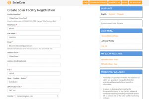 SolarCoin Registration page (Image: Bitcoin Investors UK)