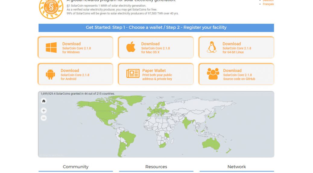 SolarCoin Website (Image: Bitcoin Investors UK)