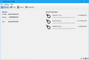 Bitcore Wallet - recent transactions (Image: Bitcoin Investors UK)