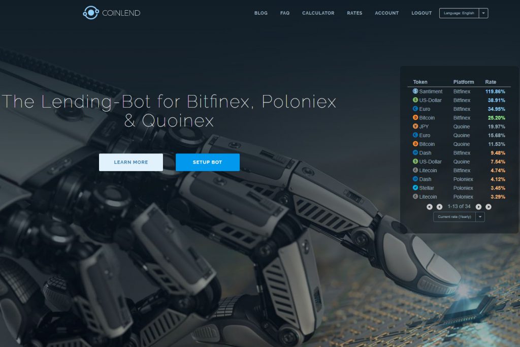 Coinlend Home Page (Image: BIUK)