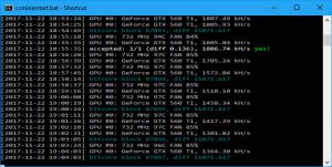 CCMIner running on a GTX 560 Ti GPU (Image: BIUK)