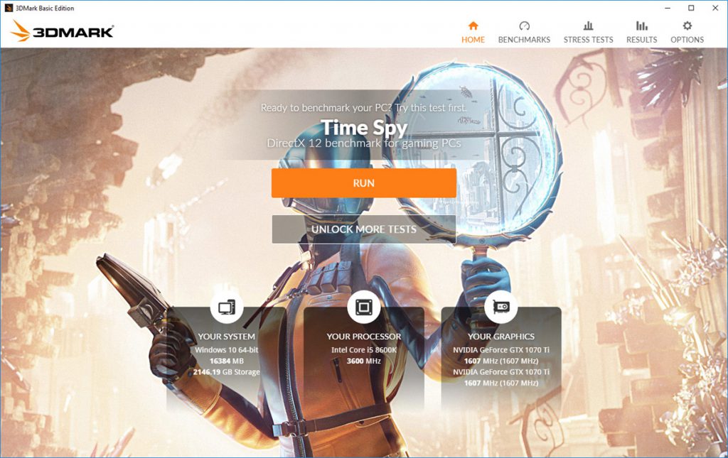 3DMark Home Page (Image: BIUK)