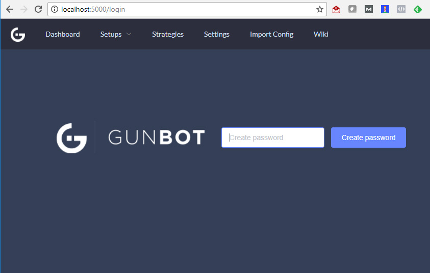 Gunbot Login screen (Image: BIUK)