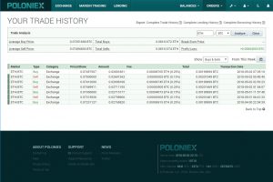 Poloniex Trade History: Gunbot trading Ether with Emotionless Strategy (Image: BIUK)